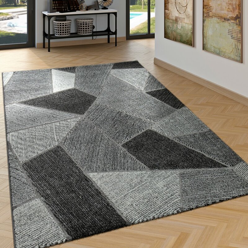 World Menagerie Christchurch Grey/Black Rug & Reviews | Wayfair.co.uk